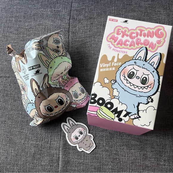 Pop Mart Labubu The Monsters Exciting Macaron Sesame Bean Vinyl Plush NEW in bag - Picture 2 of 5